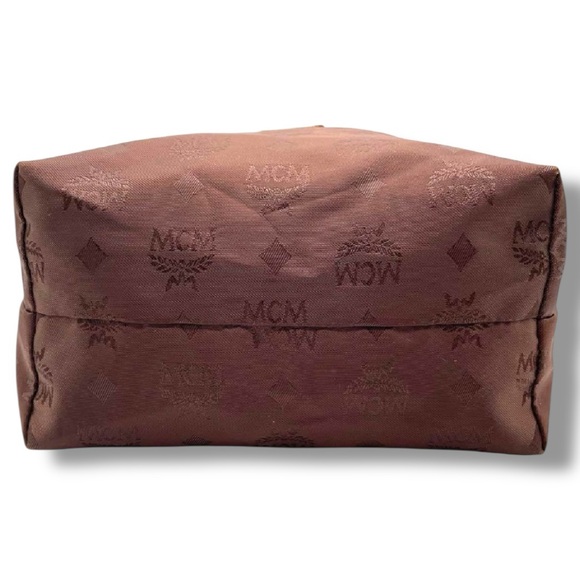 MCM Vintage Drawstring Handbag Brown Nylon Leather Trim Germany - Picture 8 of 13